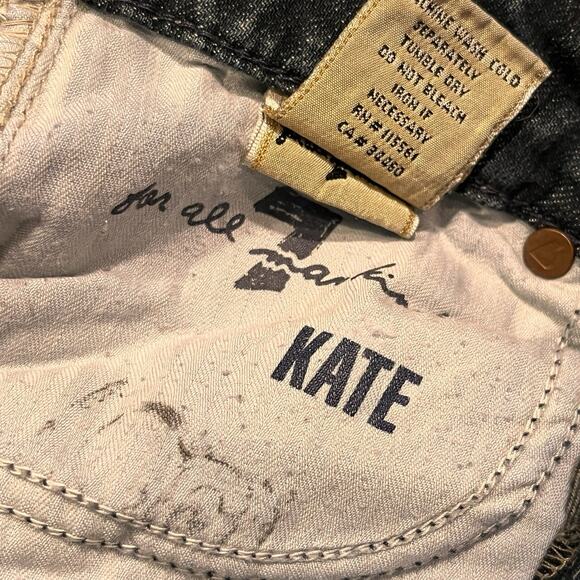 7 FOR ALL MANKIND Woman’s Vtg “Kate” Blue Jeans Size 26 Made In USA - Picture 9 of 15